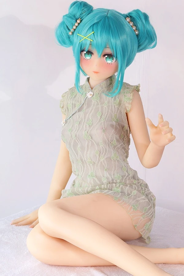 Autome Doll präsentiert Rosalee, eine bezaubernde 145 cm große Anime-Sexpuppe mit bezauberndem blauen Haar