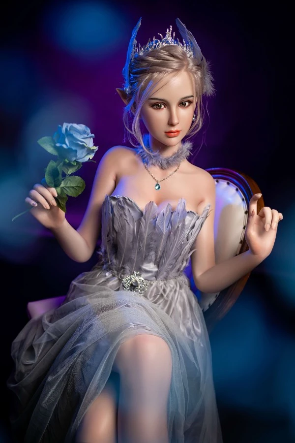 Dime Doll Cynthia 168 cm, Anime-Elf-Sexpuppe aus Vollsilikon mit austauschbarem Kopf und Körper