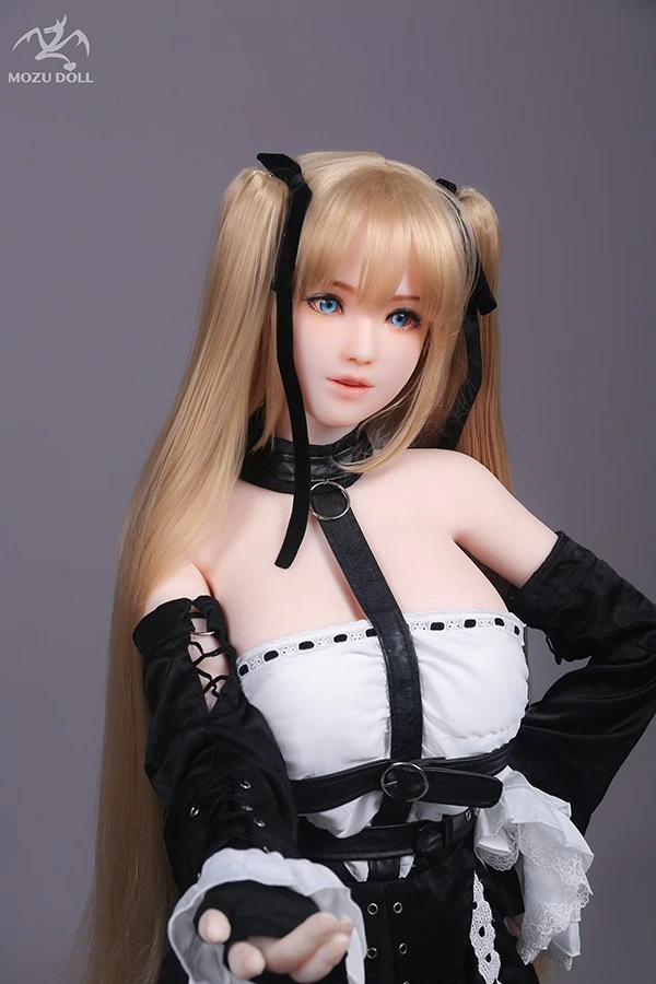 MOZU Doll – 145 cm große Marie Rose Golden Twintail Maid Sexpuppe mit kostenlosem Outfit