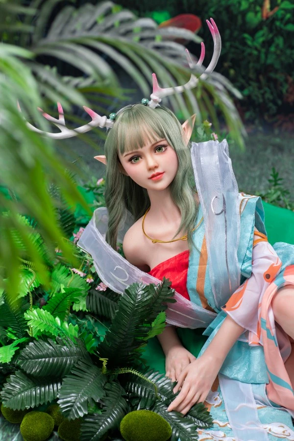 Dime Doll Addilyn, 150 cm, Anime-Elf-Sexpuppe aus Vollsilikon mit austauschbarem Kopf und Körper
