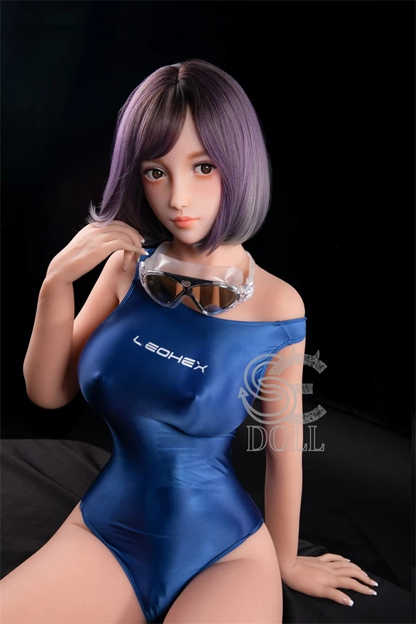 Realistische Miki-Sexpuppe mit lila Haaren, 161 cm groß