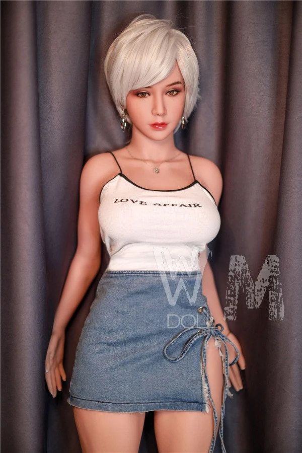 WM Dolls Silberhaarige große dicke Sexpuppe Samira 170 cm Inkl. kostenlosem zweiten Kopf