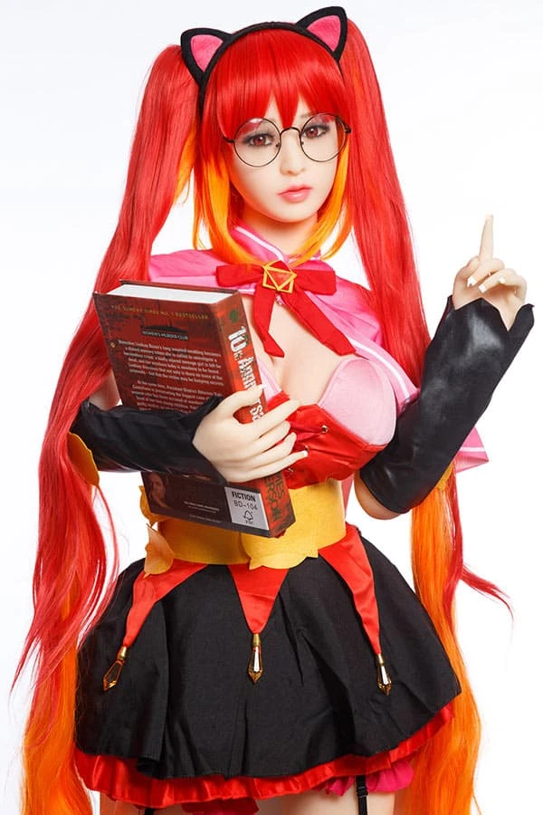 Aibei Doll präsentiert die ultimative japanische Anime-Rothaarige-Begleiterin Tessie 158 cm mit kostenlosem zweiten Kopf