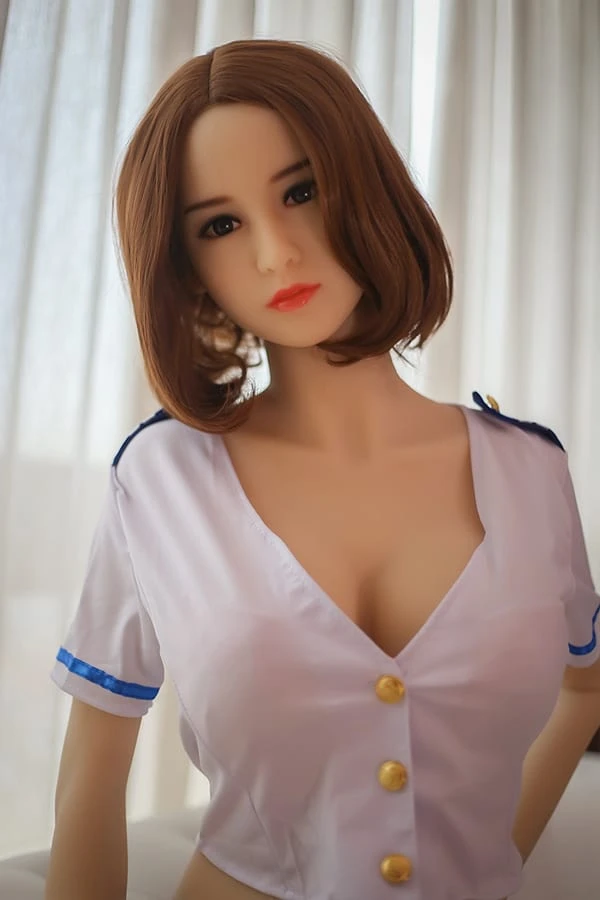 WM Dolls Asiatische japanische Stewardess mit kurzen Haaren, Cosplay-Sexpuppe Robin, 165 cm, mit kostenlosem zweiten Kopf