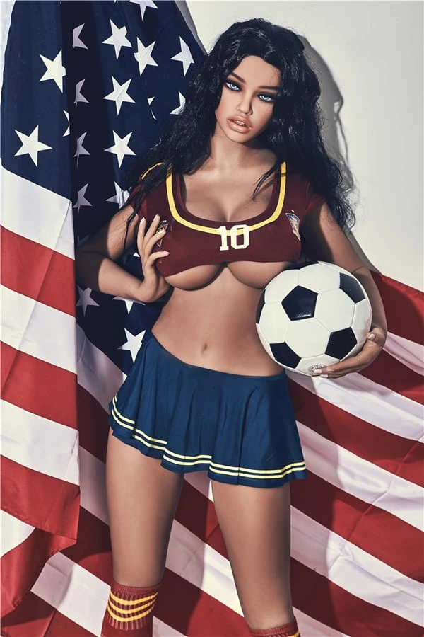 Irontech Doll - Lebensechte schwarze Cheerleader-Sexpuppe Anne in Originalgröße, 163 cm