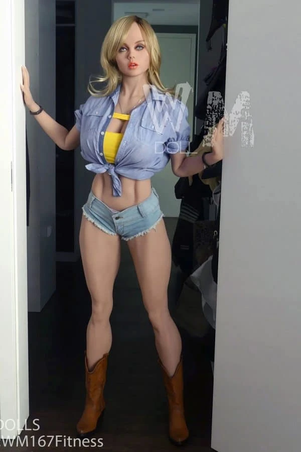WM Dolls präsentiert Averi, eine atemberaubende 167 cm große, lebensgroße, realistische, blonde Muskel-Sexpuppe mit kostenlosem zweiten Kopf